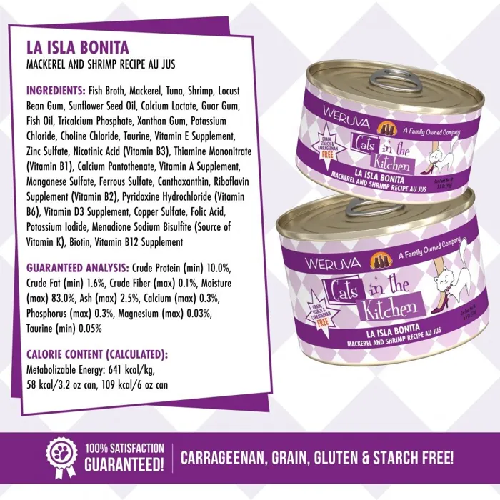 Cats In The Kitchen La Isla Bonita Canned Cat Food 6-oz