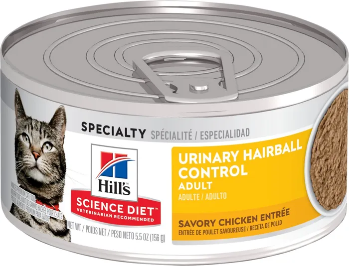 Adult Urinary Hairball Control Chicken Entree Canned Cat Food 2.9-Oz