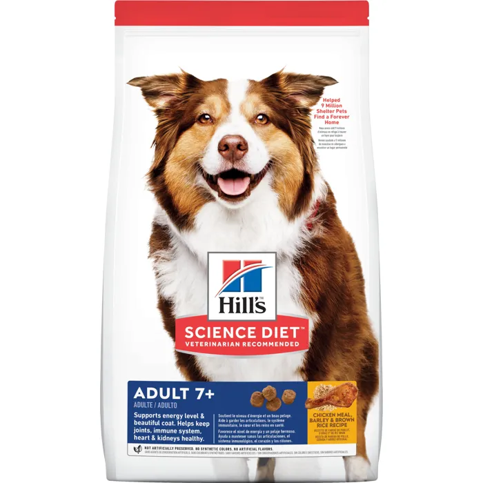 Adult 7+ Chicken Meal, Rice & Barley Recipe Premium Natural Dog Food 17.5-Lb