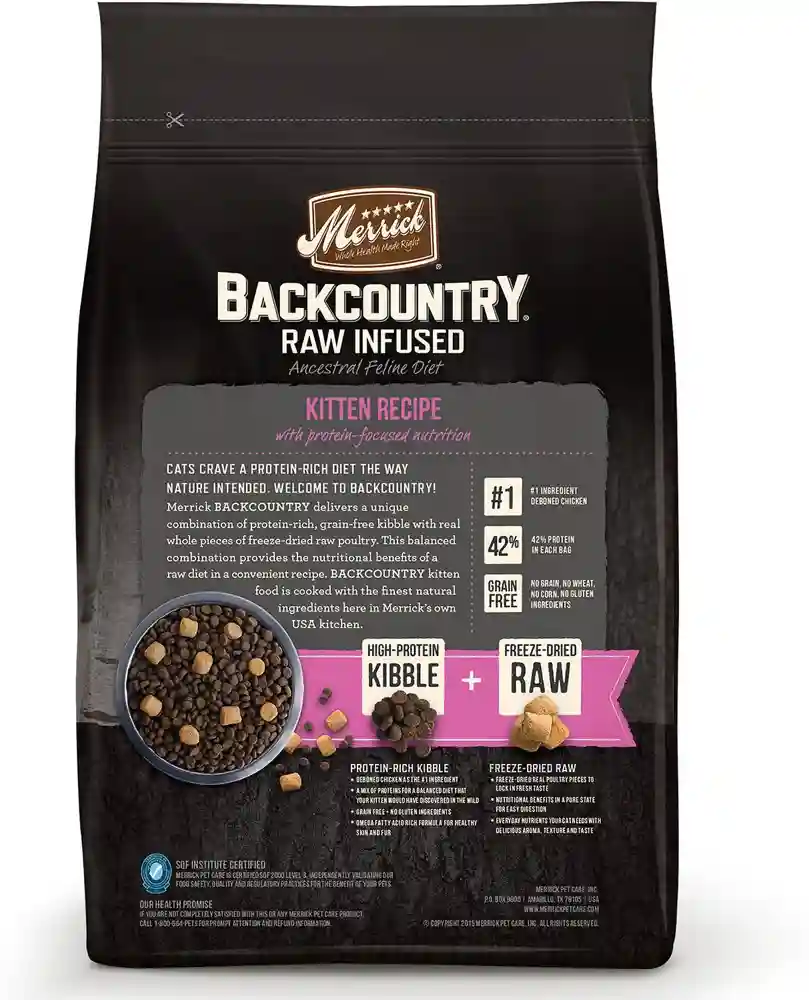 Backcountry Raw Infused Kitten Recipe Grain-free Dry Cat Food 3-lb