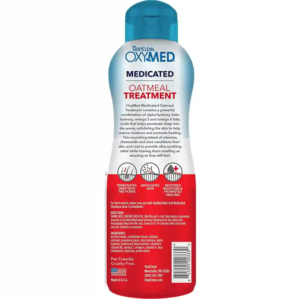 Oxymed Medicated Oatmeal Dog & Cat Treatment Rinse 20-Oz