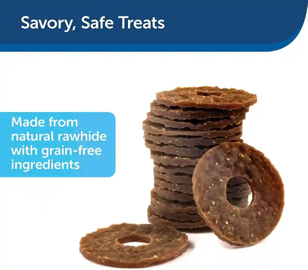 Petsafe Busy Buddy Nat Rawhide Rings Dog Treats Sm