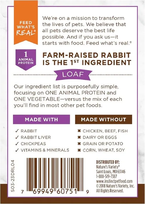 Instinct Ltd Ingr Diet Gf Real Rbt Can Cat 5.5-oz