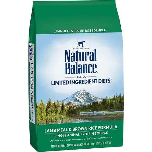 Lid Lamb Meal & Brown Rice Dry Dog Food 14-lb