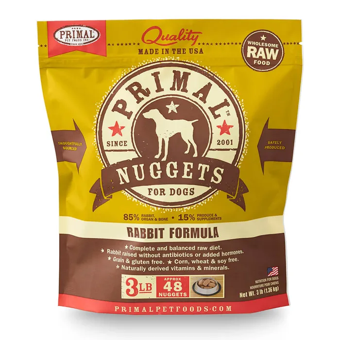 Primal Canine Raw Nuggets Rabbit 3-lb.