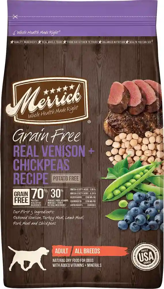 Grain-free Real Venison + Chickpeas Recipe Dry Dog Food 22-lb