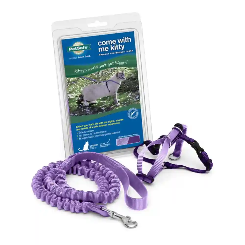 Come W/ Me Kitty Harness & Bungee Leash Sm Lilac