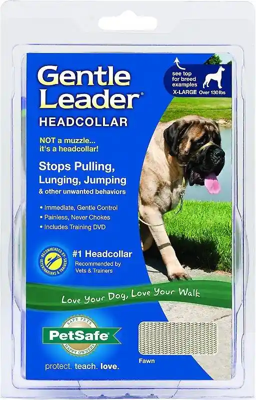 Gentle Leader Headcollar, No-pull Dog Collar X-large Fawn