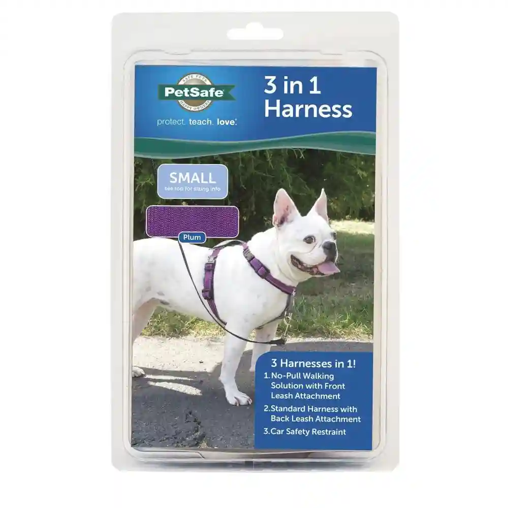 Petsafe 3 In 1 Harness 3 In 1 Harness Plum Small