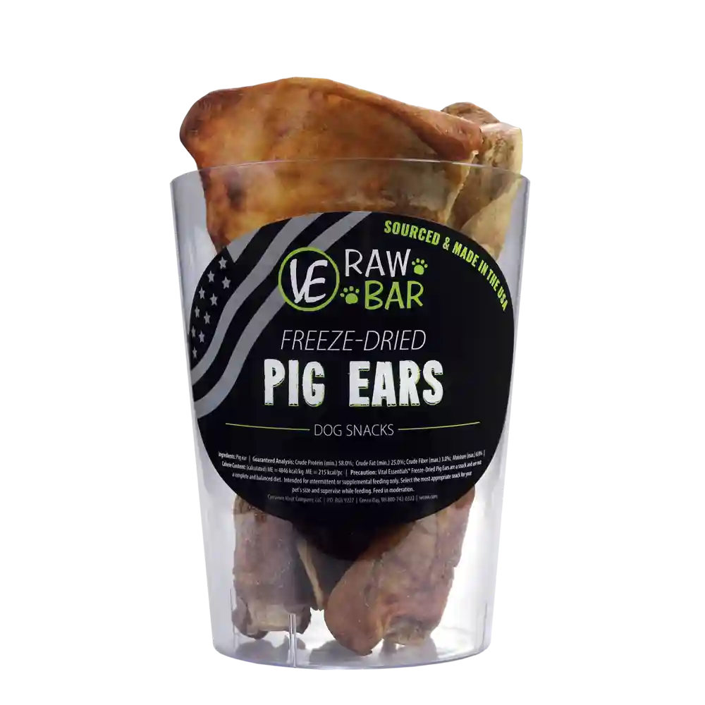 Raw Bar Freeze-Dried Pig Ear Treat For Dogs 1 Pig Ear