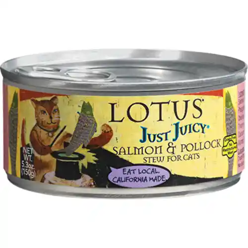 Just Juicy Salmon & Pollock Stew Grain-free Canned Cat Food 5.3-oz