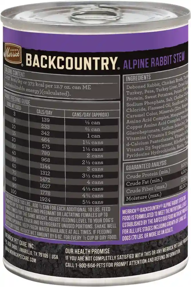 Backcountry Grain-free Alpine Rabbit Stew Canned Dog Food 12.7-oz