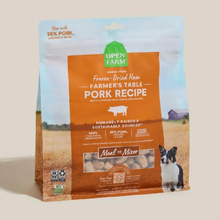 Farmers Table Pork Recipe Freeze Dried Raw Dog Food 13.5-Oz