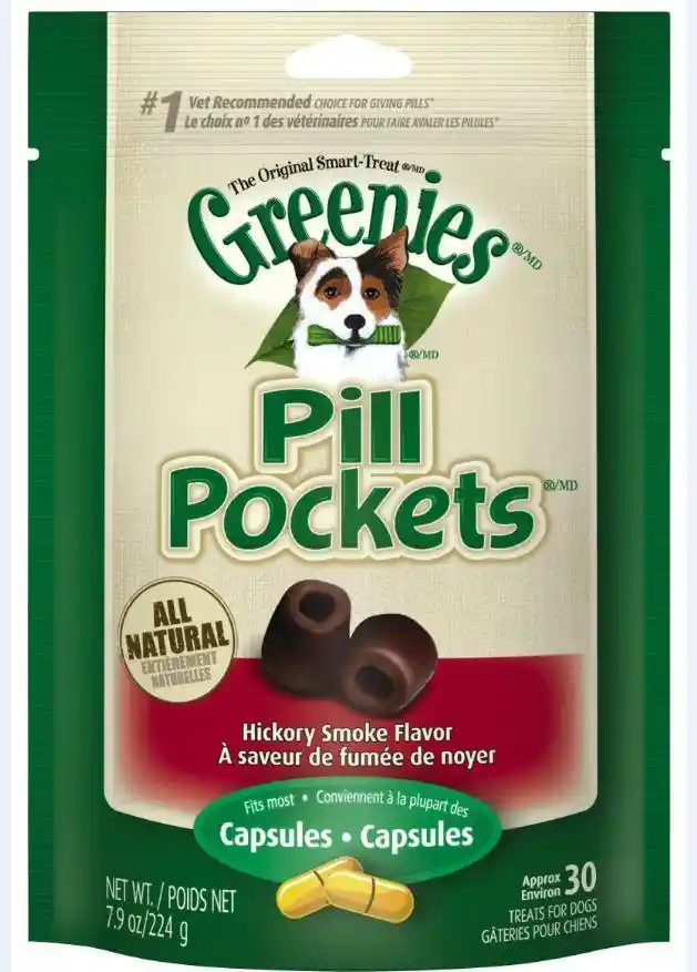 Pill Pockets Capsule Size Hickory Smoke Dog Treats