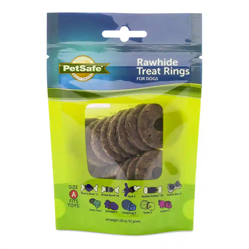 Petsafe Busy Buddy Nat Rawhide Rings Dog Treats Sm