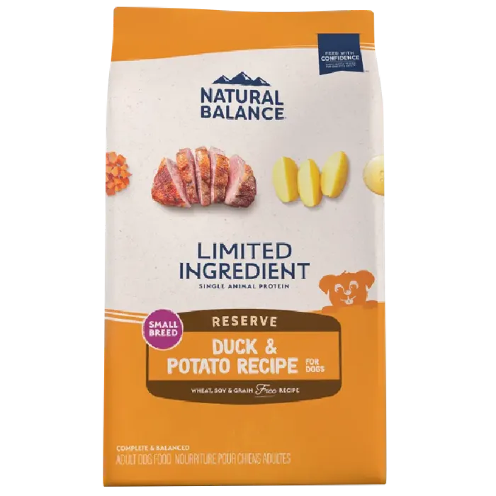 L.I.D. Limited Ingredient Diets Potato & Duck Formula Small Breed Bites Grain-Free Dry Dog Food 12-Lb
