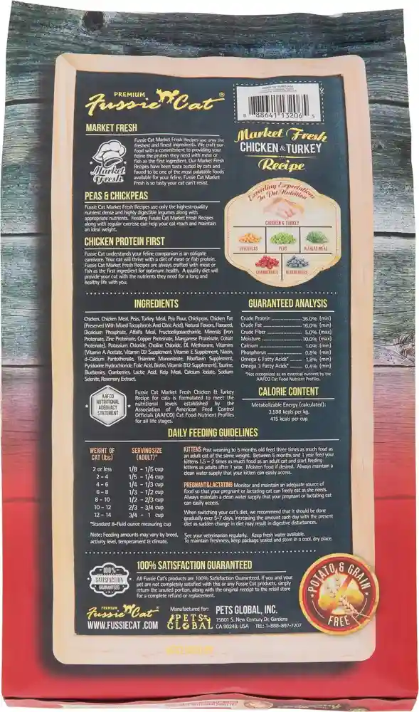 Market Fresh Chicken & Turkey Recipe Grain-free Dry Cat Food 4-lb
