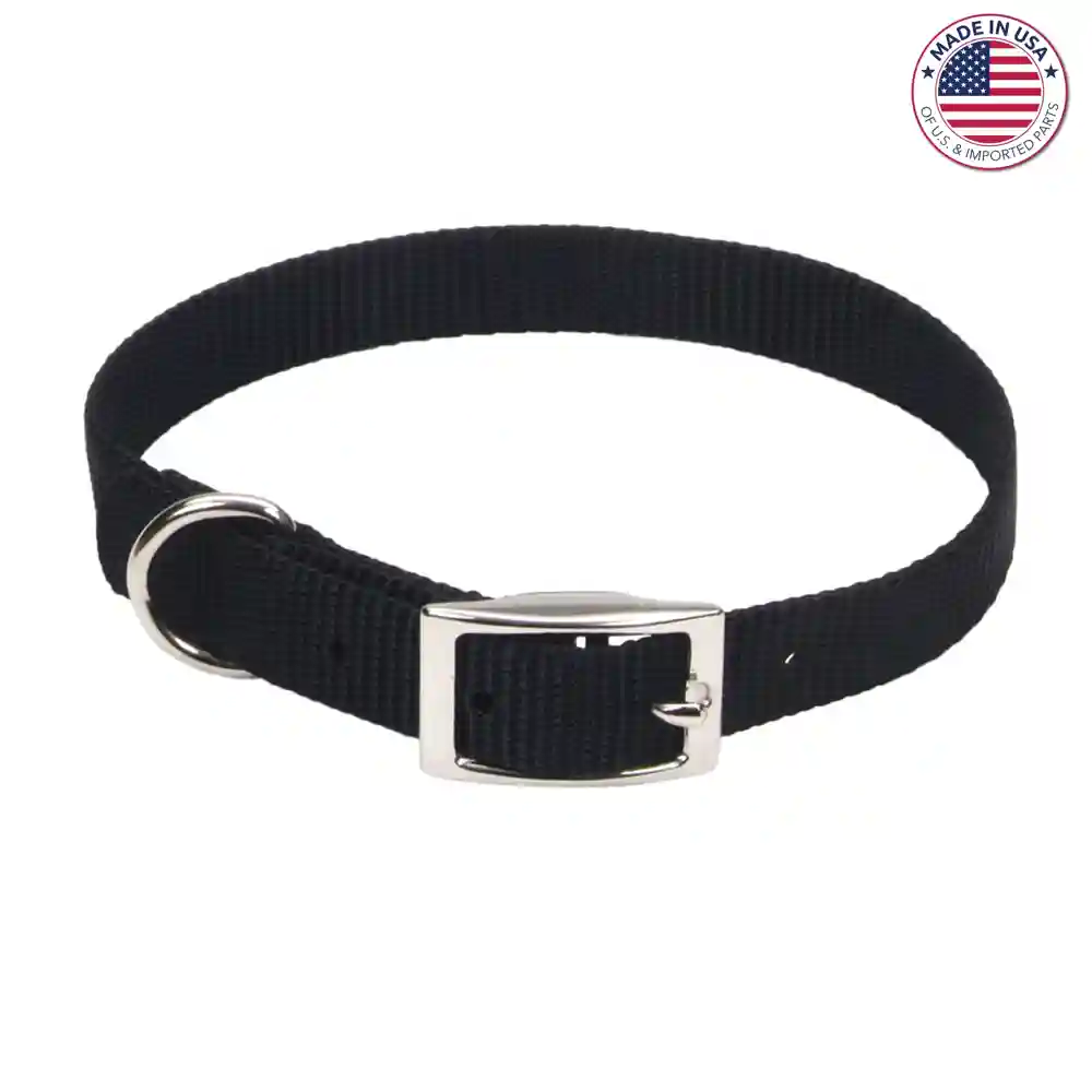 Single Ply Dog Collar - Black Xsml 3/8" X 10"