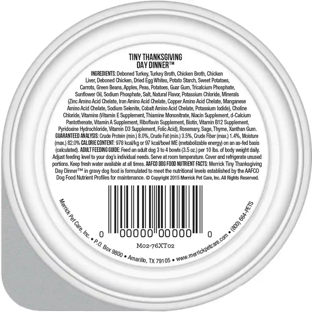 Lil' Plates Adult Small Breed Grain Free Tiny Thanksgiving Canned Dog Food 3.5-oz