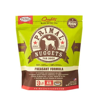 Raw Frozen Canine Pheasant Nuggets Dog Food 3-lb