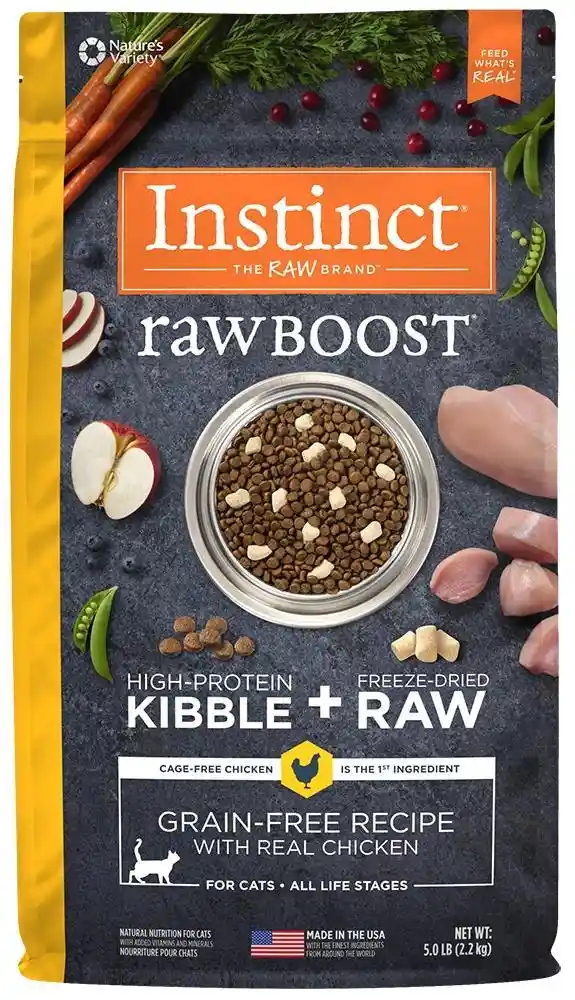Instinct Raw Boost Grain Free Recipe With Real Chicken Natural Dry Cat Food 5-Lb