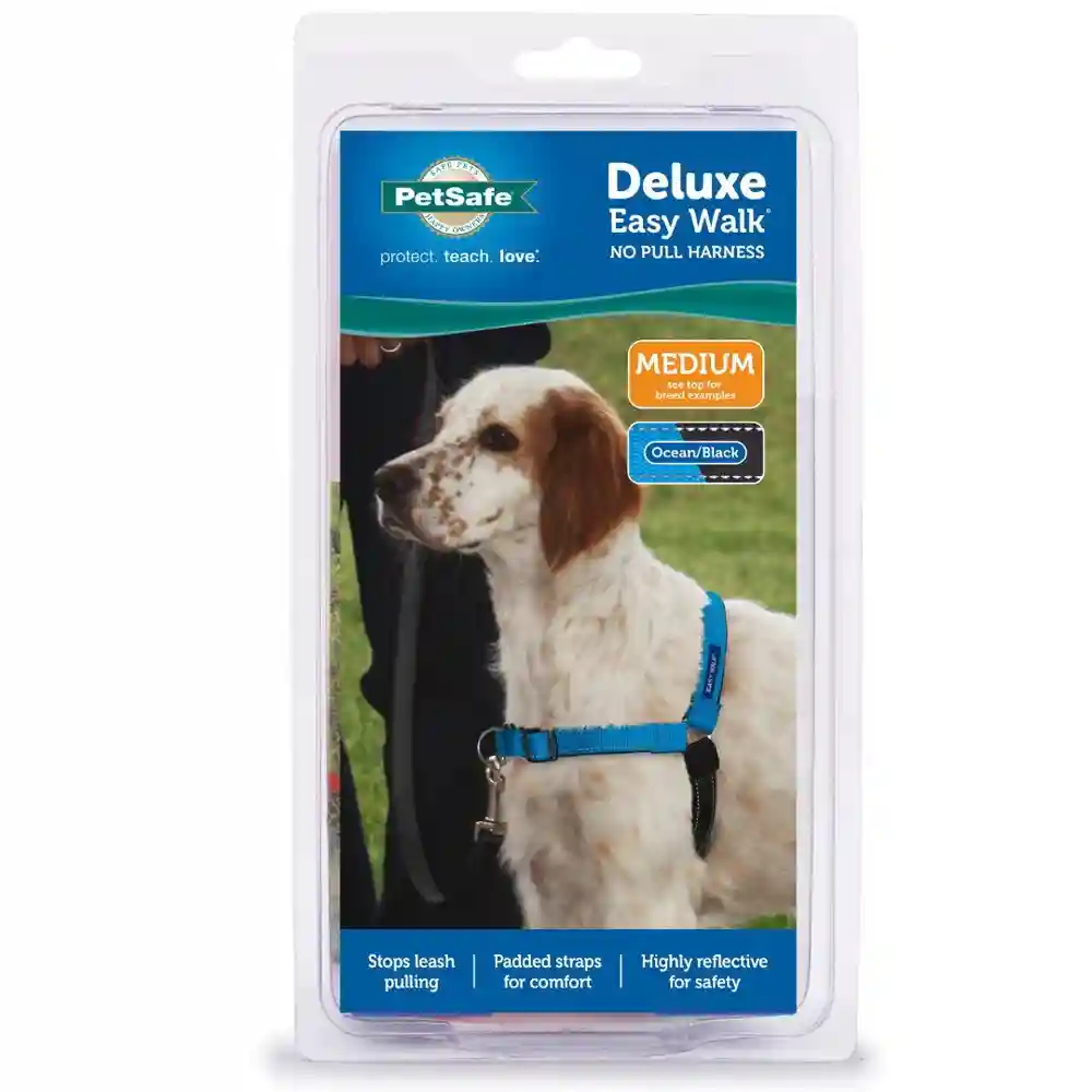 Deluxe Easy Walk No Pull Harness Md Ocean Blue