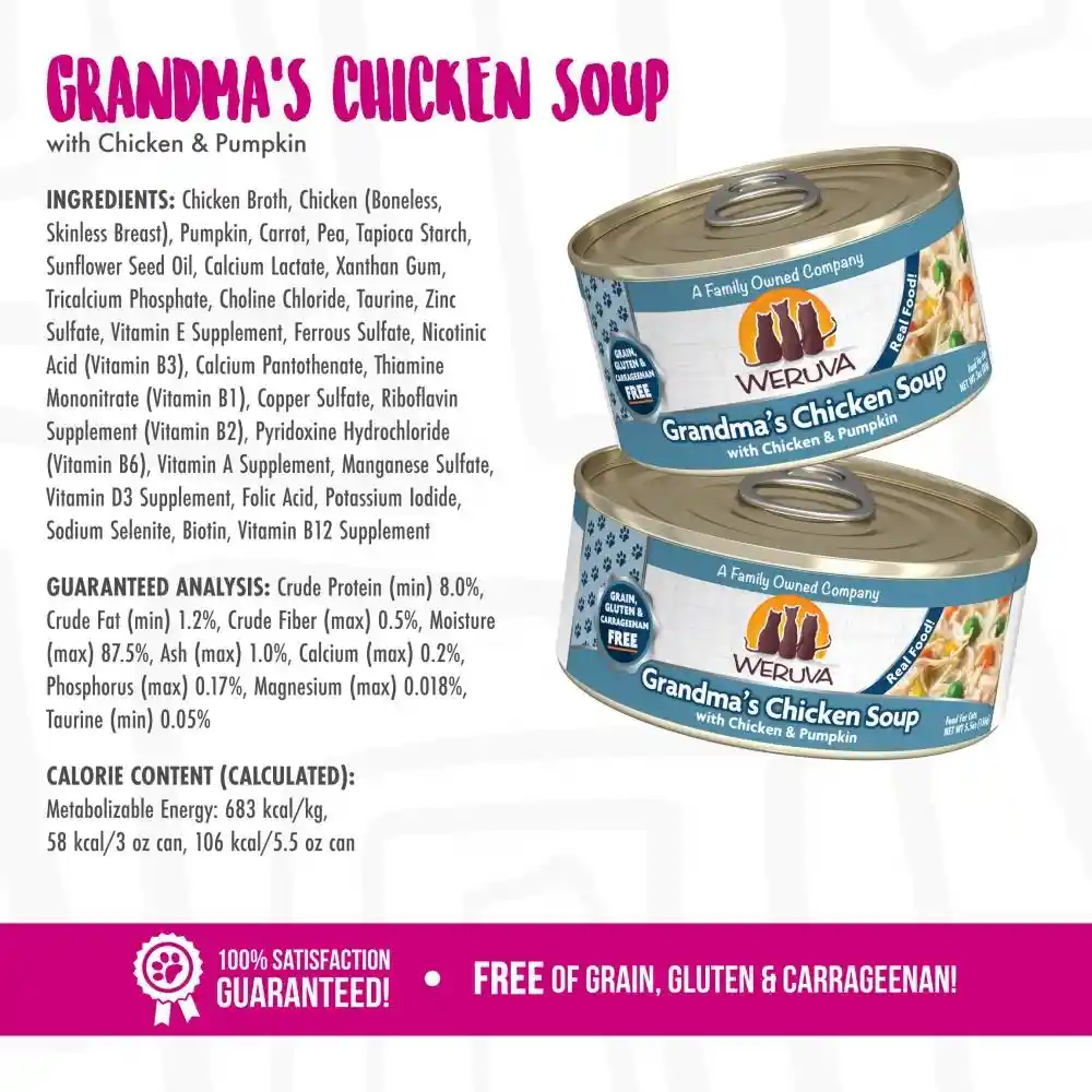 Grain Free Grandma'S Chicken Soup With Chicken & Pumpkin Canned Cat Food 5.5-Oz