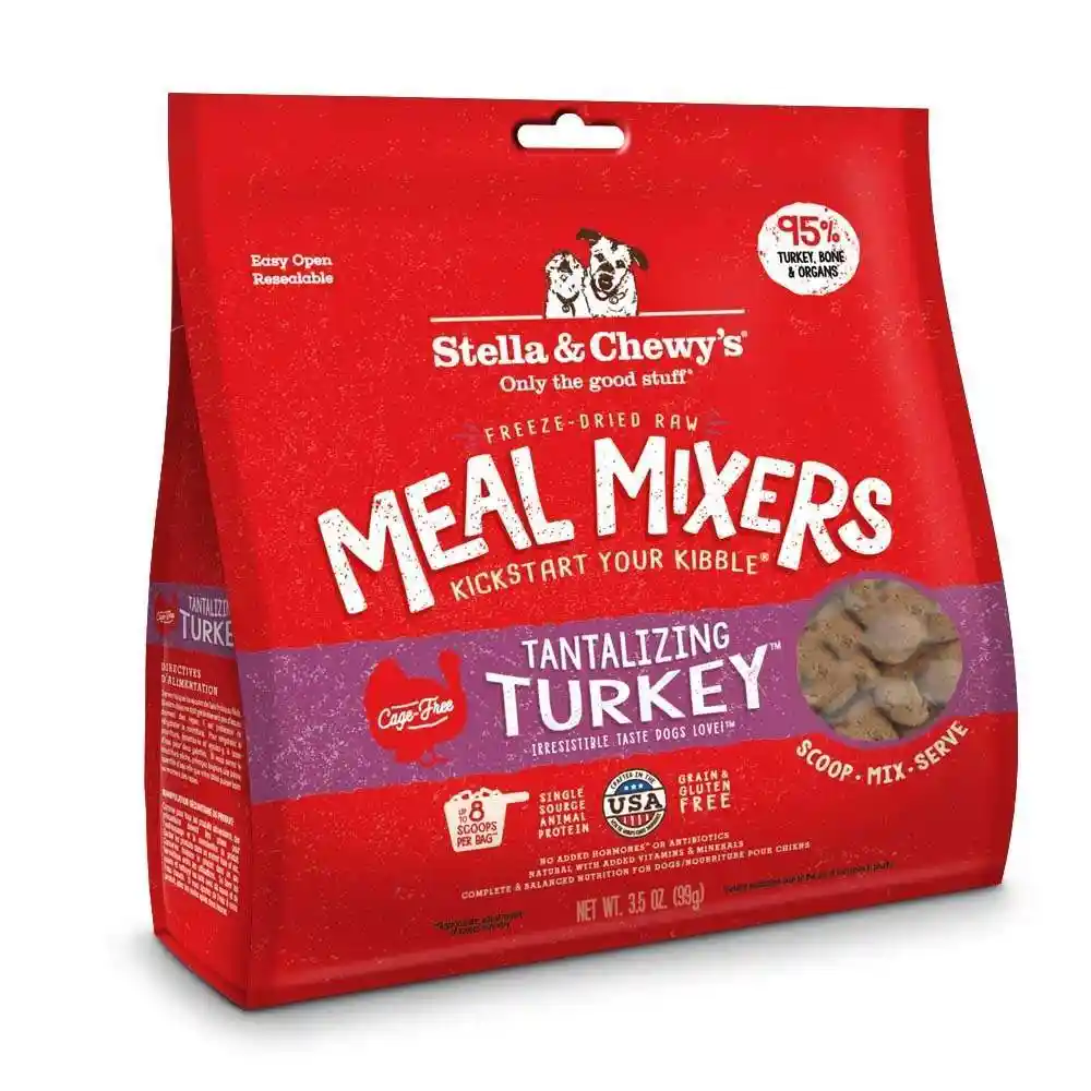 Meal Mixers Freeze Dried Raw Tantalizing Turkey Grain Free Dog Food Topper 3.5-Oz