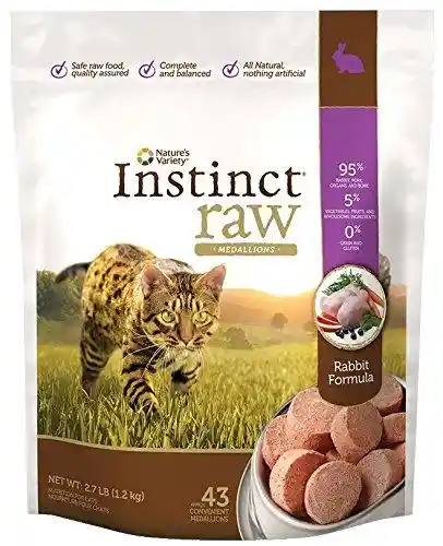 Instinct Raw Signature Frozen Medallions Real Rabbit Recipe Cat Food 2.7-Lb