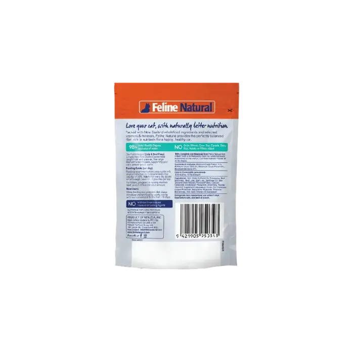 Feline Natural Cat Gf Hoki & Beef Pouch 3 Oz