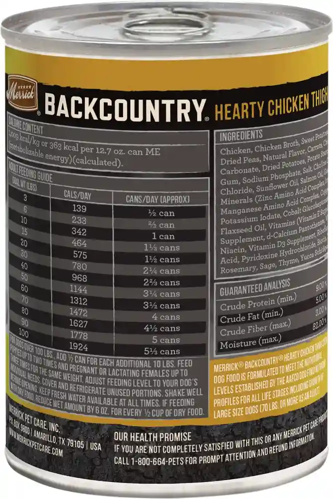 Backcountry Grain-free Hearty Chicken Thigh Stew Canned Dog Food 12.7-oz