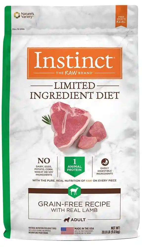 Instinct Lid Adult Gf W/ Real Lamb Nat Dog 20-lb