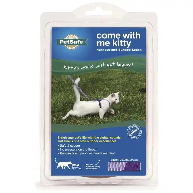 Come W/ Me Kitty Harness & Bungee Leash Sm Lilac