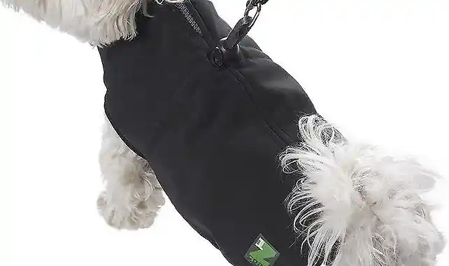 1z Coat With Built-in Dog Harness, Black Sz 14