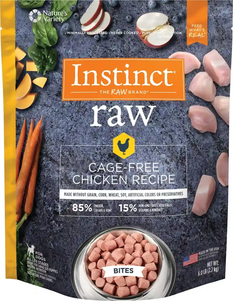 Instinct Frzn Raw Bites Gf Cage-free Chkn Dog 6-lb