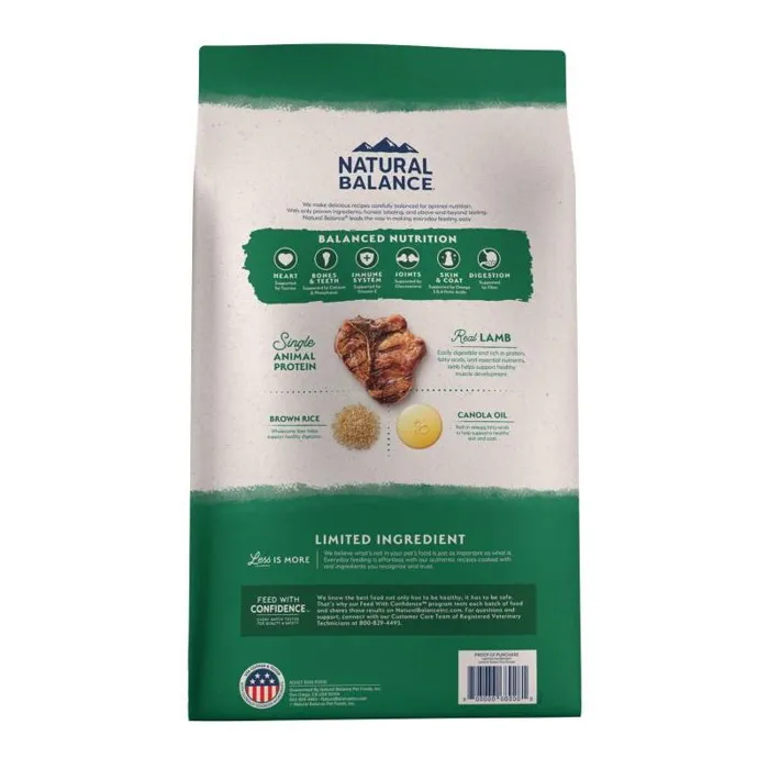 L.I.D. Limited Ingredient Diets Lamb Meal & Brown Rice Dry Dog Food 14-Lb