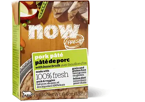 Now! Fresh Grain Free Pork Pate With Bone Broth Wet Cat Food 6.4-Oz