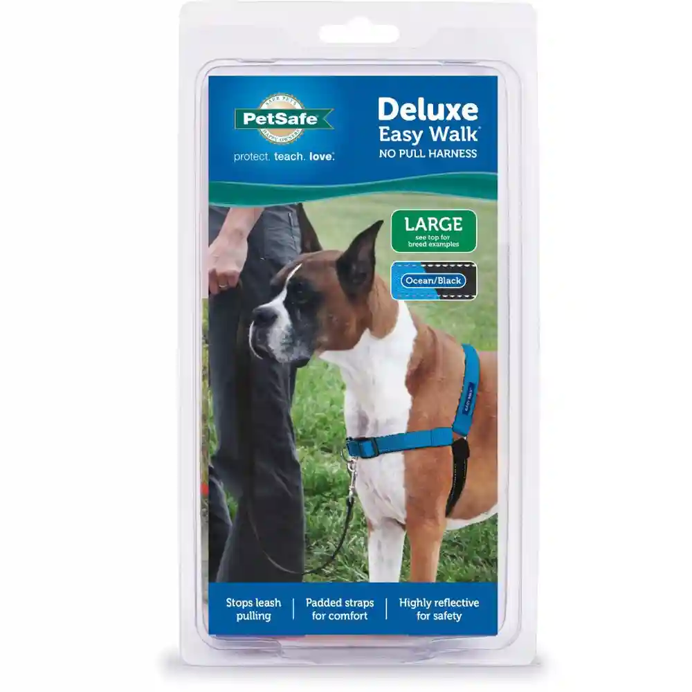 Deluxe Easy Walk No Pull Harness Large Ocean Blue
