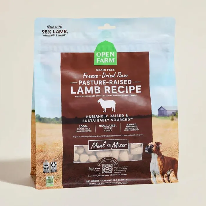Pasture Raised Lamb Recipe Freeze Dried Raw Dog Food 13.5-Oz