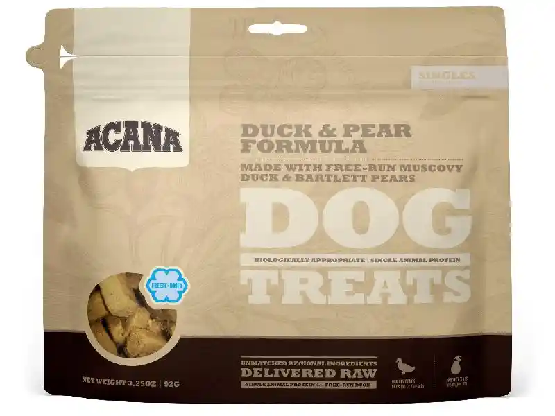 Singles Limited Ingredient Freeze-dried Dog Treats, Duck & Pear, Biologically Appropriate & Grain Fr