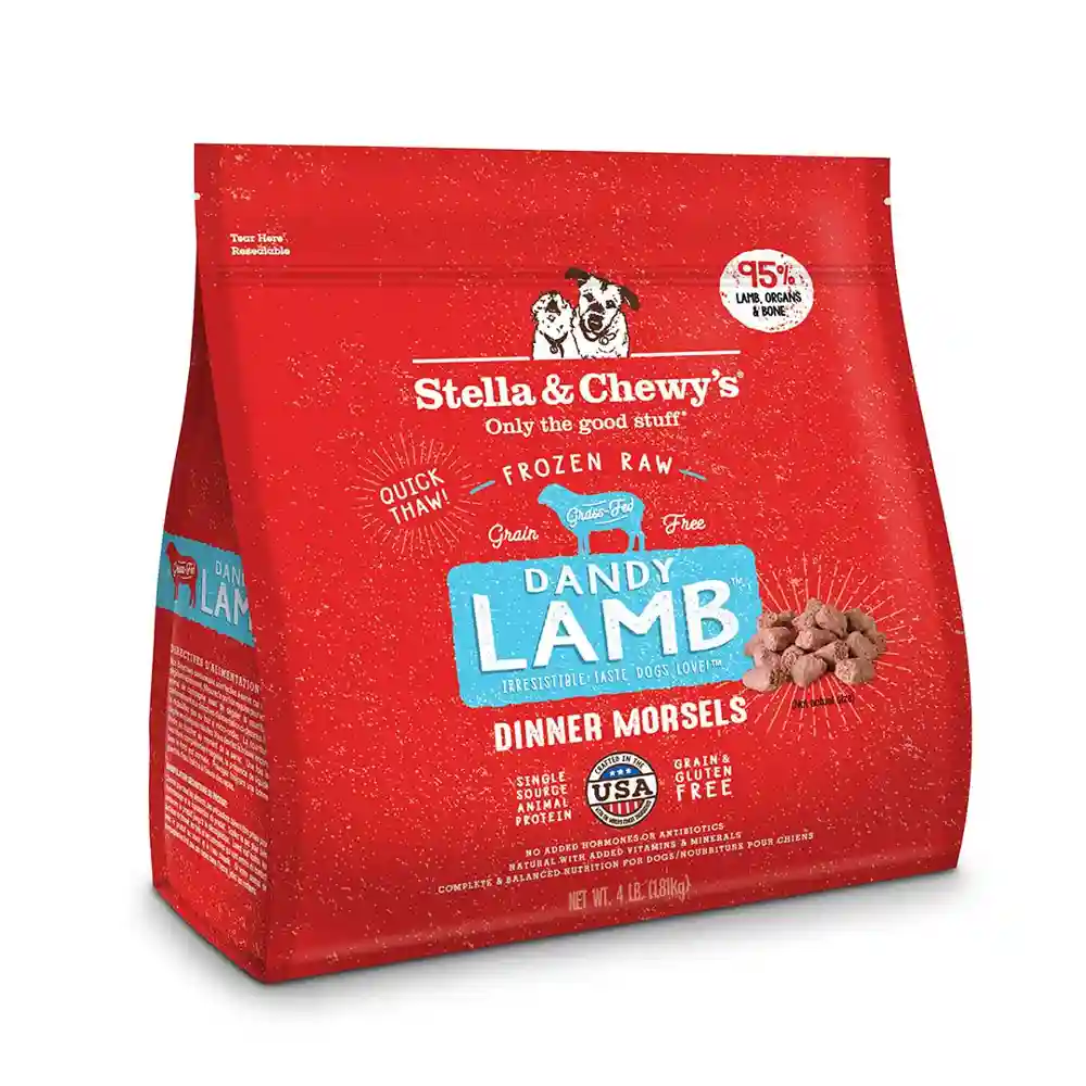 Dinner Morsels Dandy Lamb Frozen Raw Dog Food 4-Lb