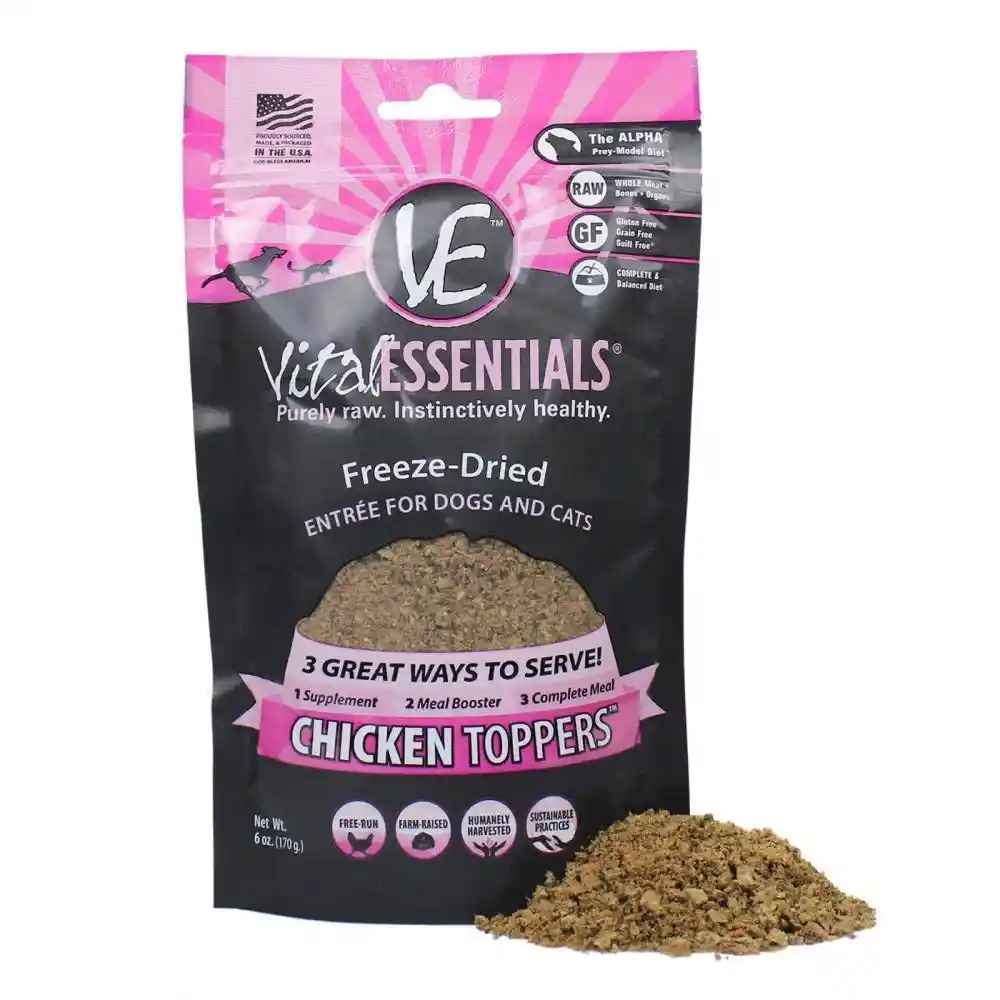 Freeze Dried Chicken Toppers For Cats & Dogs Food 6-oz