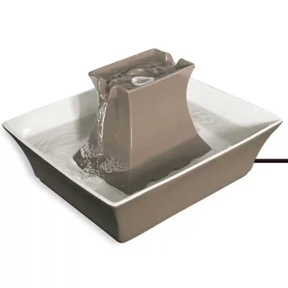 Ceramic Pagoda Pet Fountain Taupe One Size