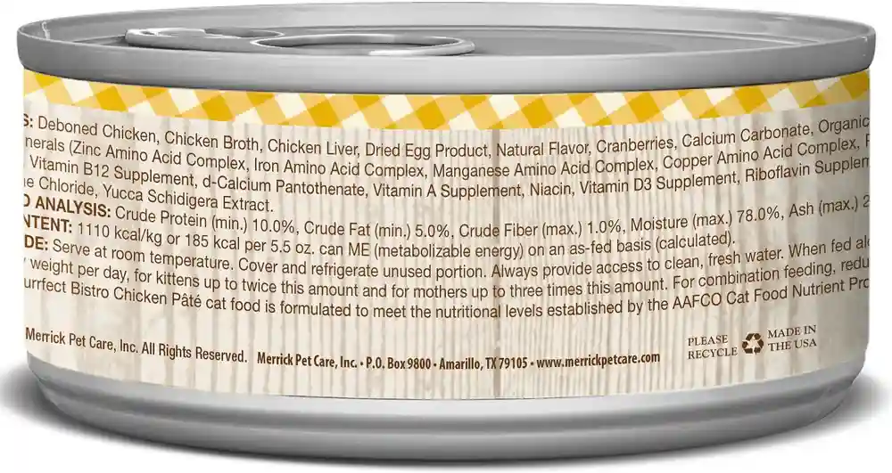 Purrfect Bistro Grain-free Chicken Pate Canned Cat Food 3-oz