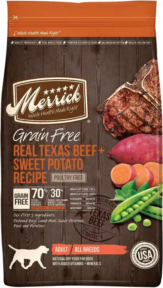 Grain-free Real Texas Beef & Sweet Potato Recipe Dry Dog Food 4-lb