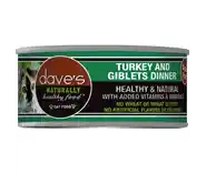 Dave's Naturally Healthy Grain Free Turkey & Giblets Dinner Canned Cat Food 5.5-oz