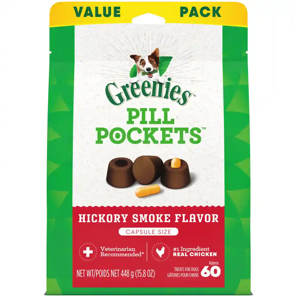 Pill Pockets Capsule Size Hickory Smoke Dog Treats
