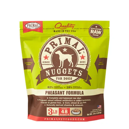 Raw Frozen Canine Pheasant Nuggets Dog Food 3-lb