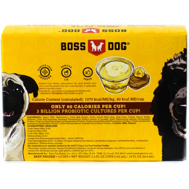 Boss Dog Frozen Yogurt Peanut Butter Banana 3.5-fl-oz / 14-oz 4-pack