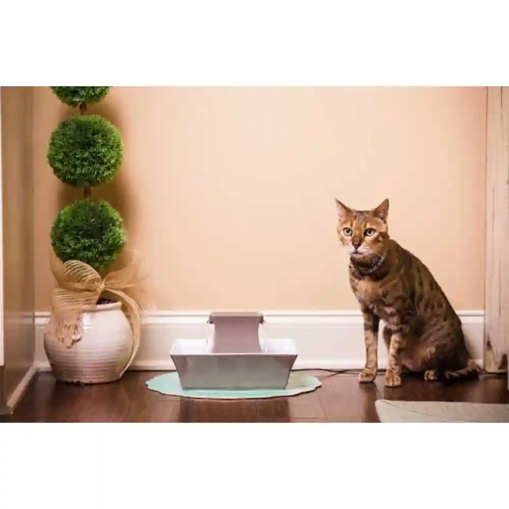 Ceramic Pagoda Pet Fountain Taupe One Size